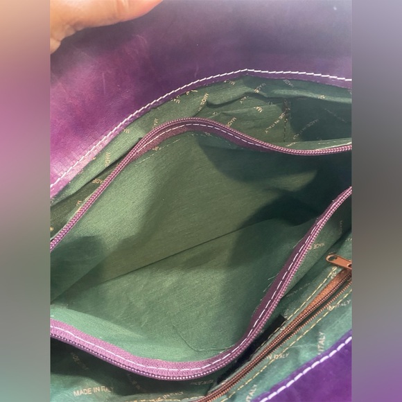Vera Pelle | Authentic Italian Leather Shoulder Bag | Purple | EUC - Picture 6 of 12